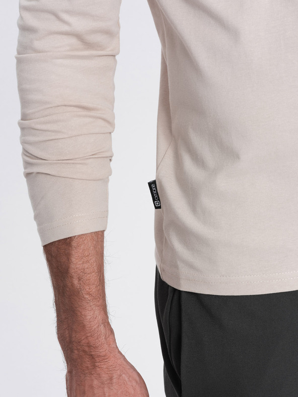 Ombre Clothing Μπεζ ανδρικό βασικό T-shirt Ombre Clothing