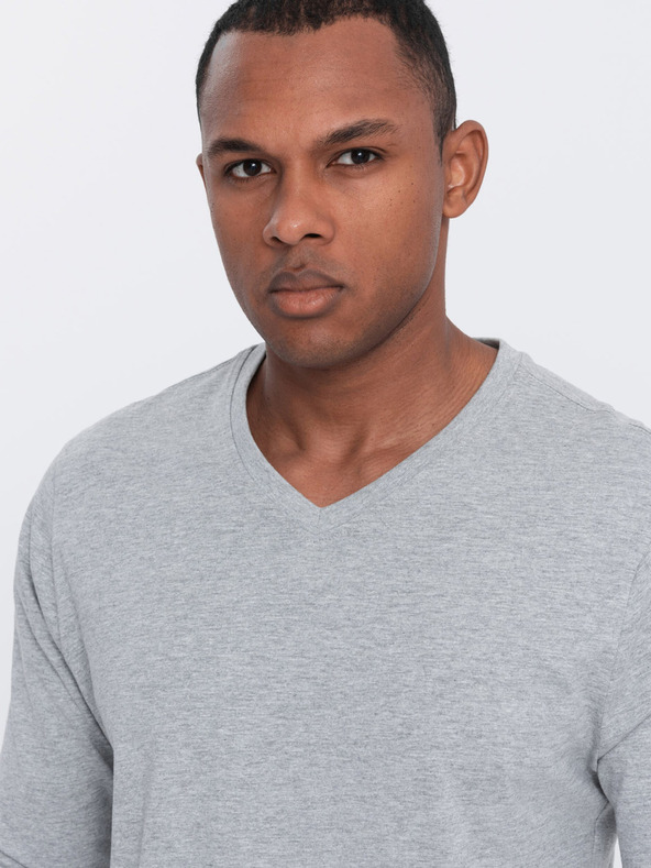 Ombre Clothing Ανοιχτό γκρι ανδρικό βασικό μπλουζάκι Ombre Clothing