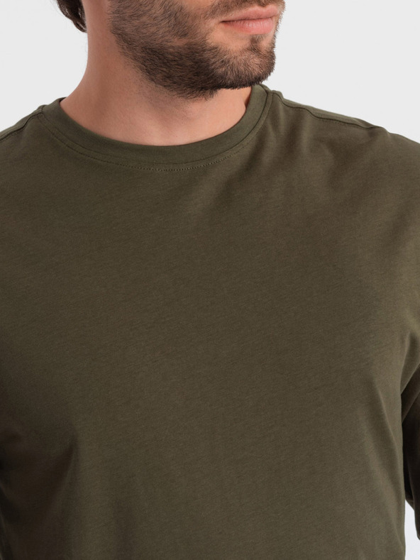 Ombre Clothing Χακί ανδρικό βασικό t-shirt Ombre Clothing