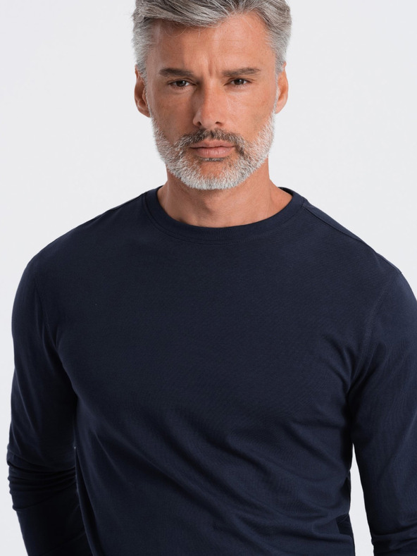 Ombre Clothing Σκούρο μπλε ανδρικό βασικό μπλουζάκι Ombre Clothing