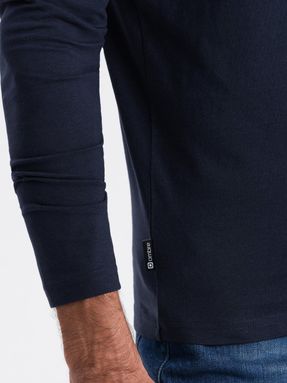 Ombre Clothing Σκούρο μπλε ανδρικό βασικό μπλουζάκι Ombre Clothing