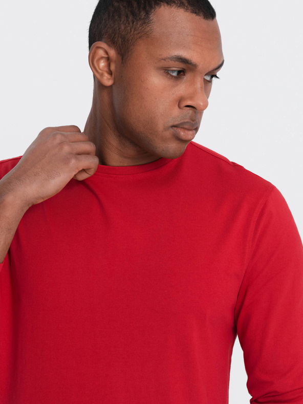 Ombre Clothing Κόκκινο ανδρικό βασικό μπλουζάκι Ombre Clothing