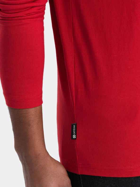 Ombre Clothing Κόκκινο ανδρικό βασικό μπλουζάκι Ombre Clothing