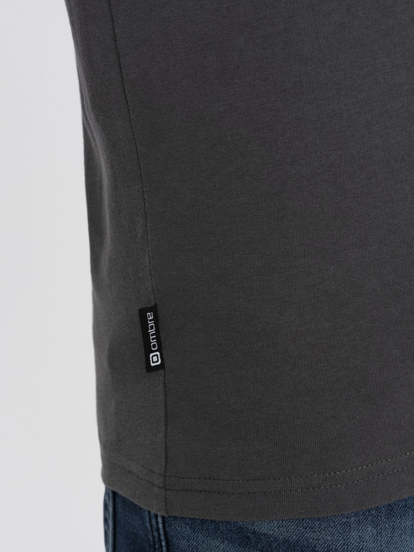 Ombre Clothing Σκούρο γκρι ανδρικό βασικό μπλουζάκι Ombre Clothing