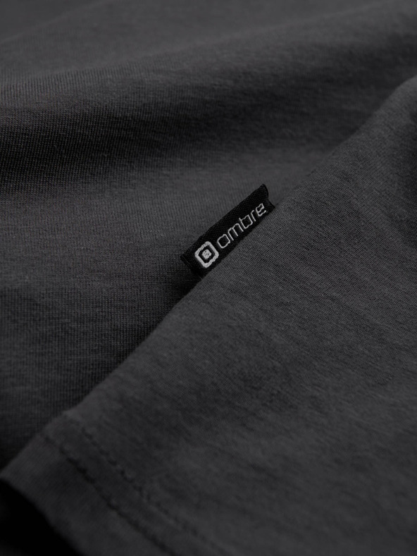 Ombre Clothing Σκούρο γκρι ανδρικό βασικό μπλουζάκι Ombre Clothing