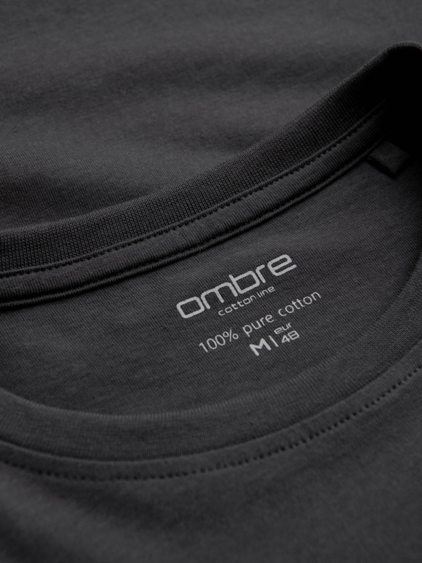 Ombre Clothing Σκούρο γκρι ανδρικό βασικό μπλουζάκι Ombre Clothing