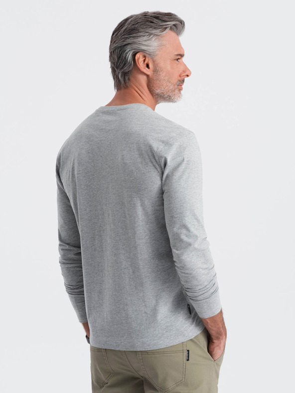 Ombre Clothing Γκρι ανδρικό βασικό T-shirt Ombre Clothing