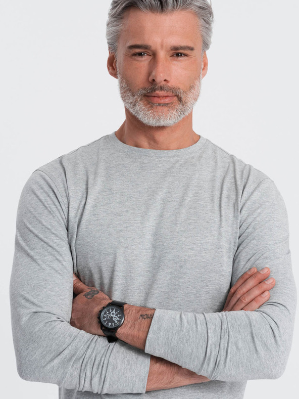 Ombre Clothing Γκρι ανδρικό βασικό T-shirt Ombre Clothing