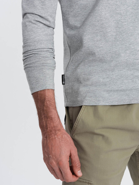 Ombre Clothing Γκρι ανδρικό βασικό T-shirt Ombre Clothing