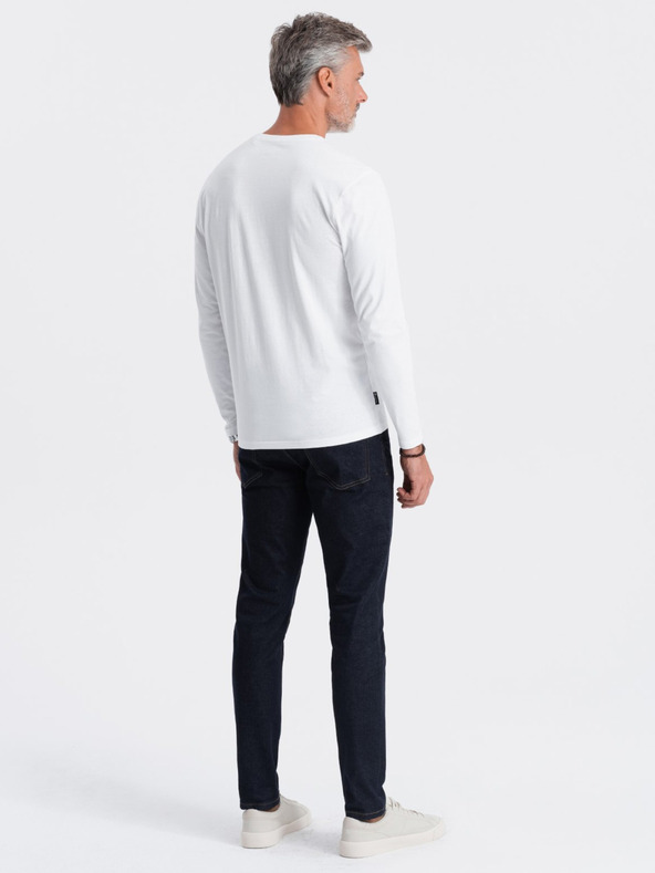 Ombre Clothing Λευκό ανδρικό βασικό πουκάμισο Ombre Clothing