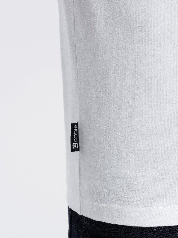 Ombre Clothing Λευκό ανδρικό βασικό πουκάμισο Ombre Clothing