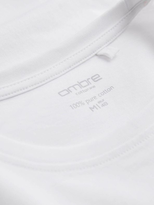 Ombre Clothing Λευκό ανδρικό βασικό πουκάμισο Ombre Clothing