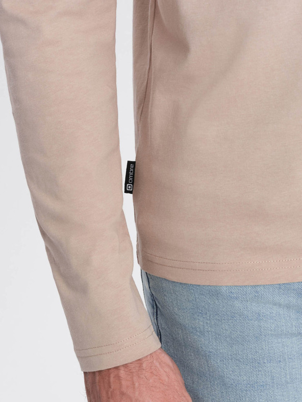 Ombre Clothing Μπεζ ανδρικό βασικό T-shirt Ombre Clothing