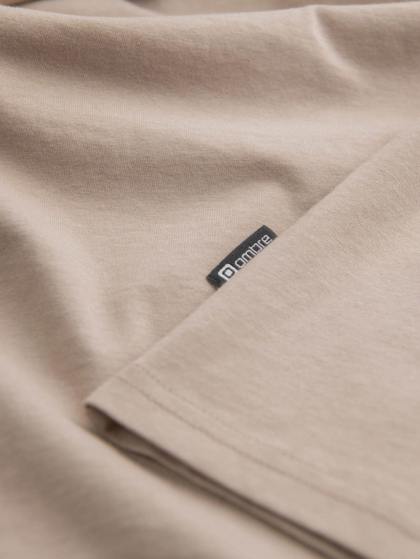 Ombre Clothing Μπεζ ανδρικό βασικό T-shirt Ombre Clothing