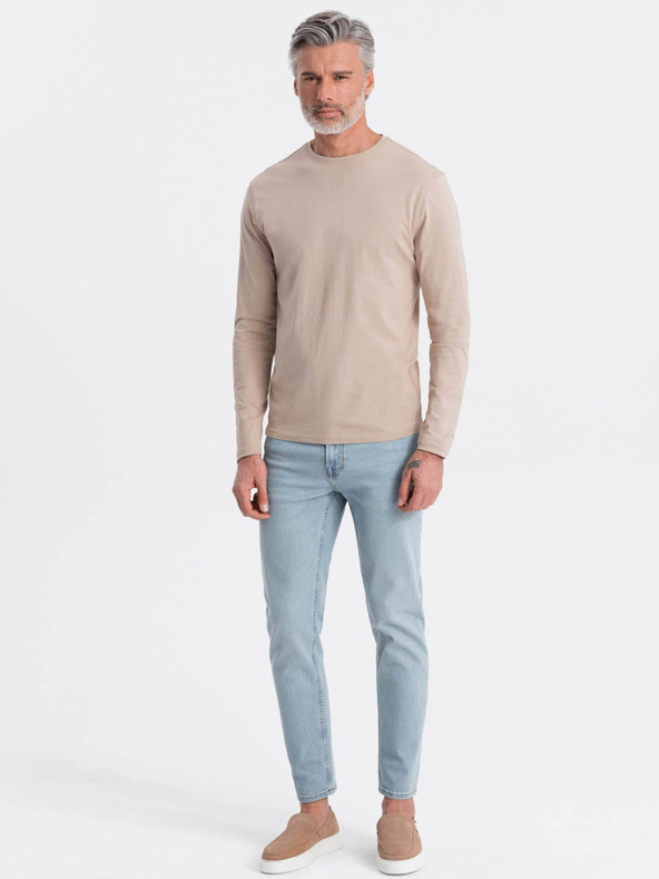 Ombre Clothing Μπεζ ανδρικό βασικό T-shirt Ombre Clothing