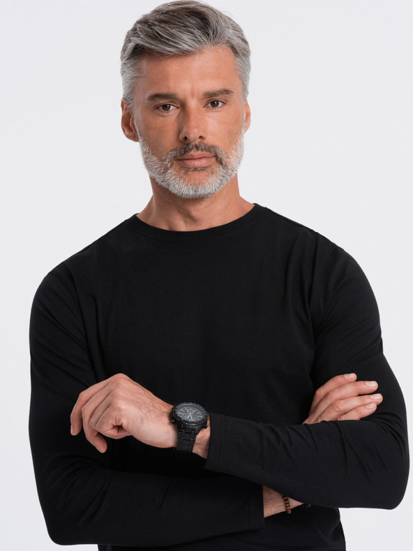 Ombre Clothing Μαύρο ανδρικό βασικό t-shirt Ombre Clothing