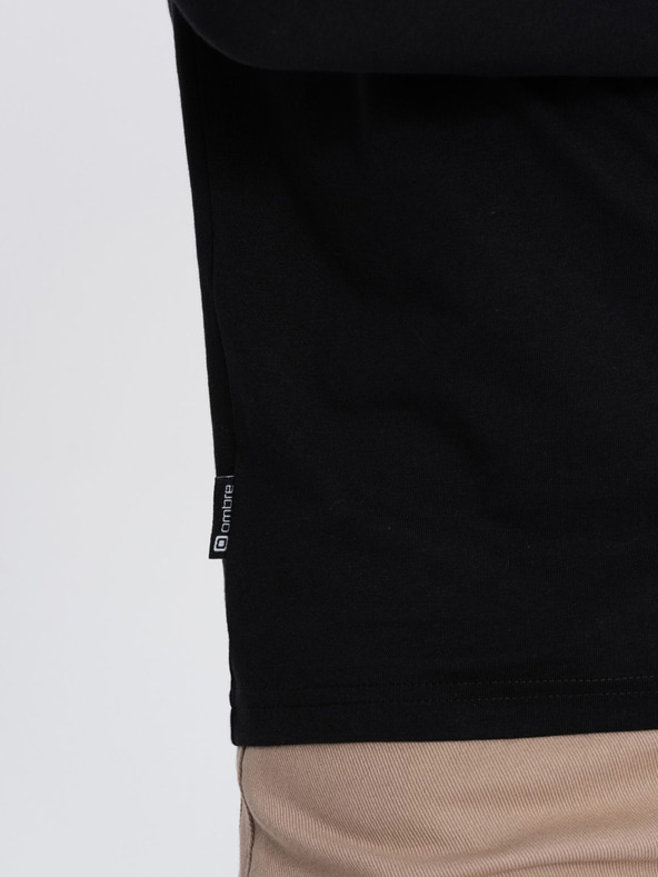 Ombre Clothing Μαύρο ανδρικό βασικό t-shirt Ombre Clothing