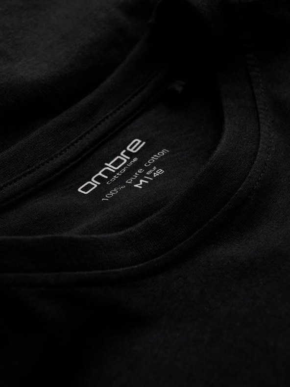 Ombre Clothing Μαύρο ανδρικό βασικό t-shirt Ombre Clothing