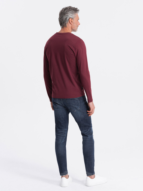 Ombre Clothing Ombre Clothing ανδρικό μπορντό basic T-shirt