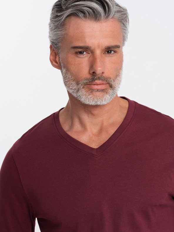 Ombre Clothing Ombre Clothing ανδρικό μπορντό basic T-shirt