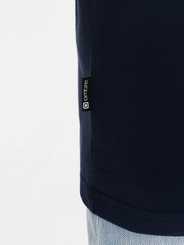 Ombre Clothing Σκούρο μπλε ανδρικό μπλουζάκι πόλο Ombre Clothing