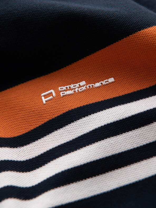 Ombre Clothing Σκούρο μπλε ανδρικό μπλουζάκι πόλο Ombre Clothing