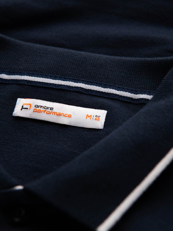 Ombre Clothing Σκούρο μπλε ανδρικό μπλουζάκι πόλο Ombre Clothing