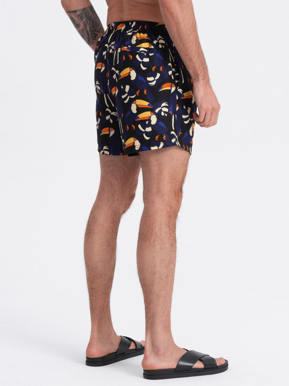 Ombre Clothing Πορτοκαλί και μπλε ανδρικό μοτίβο μαγιό Ombre Clothing Toucan