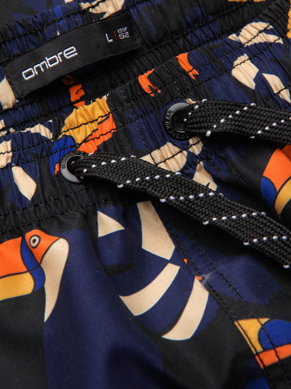 Ombre Clothing Πορτοκαλί και μπλε ανδρικό μοτίβο μαγιό Ombre Clothing Toucan