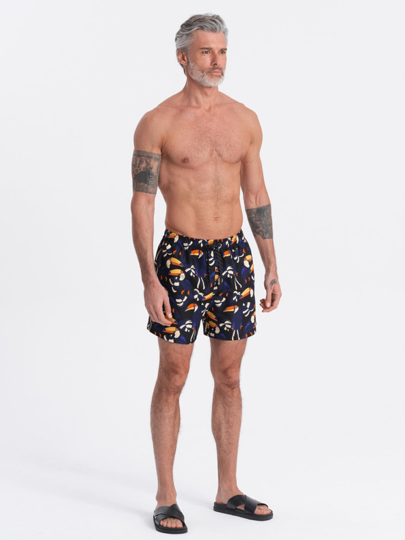 Ombre Clothing Πορτοκαλί και μπλε ανδρικό μοτίβο μαγιό Ombre Clothing Toucan