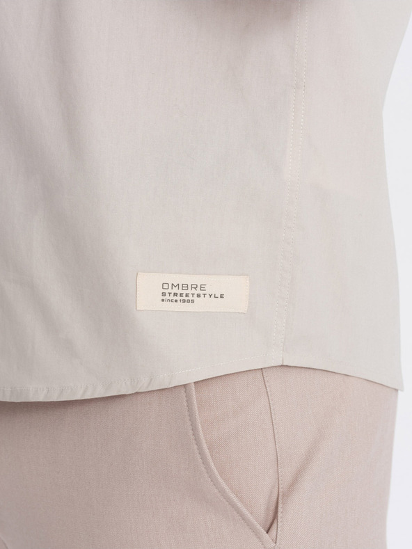 Ombre Clothing Ανδρικό κοντομάνικο πουκάμισο Ombre Creme Clothing