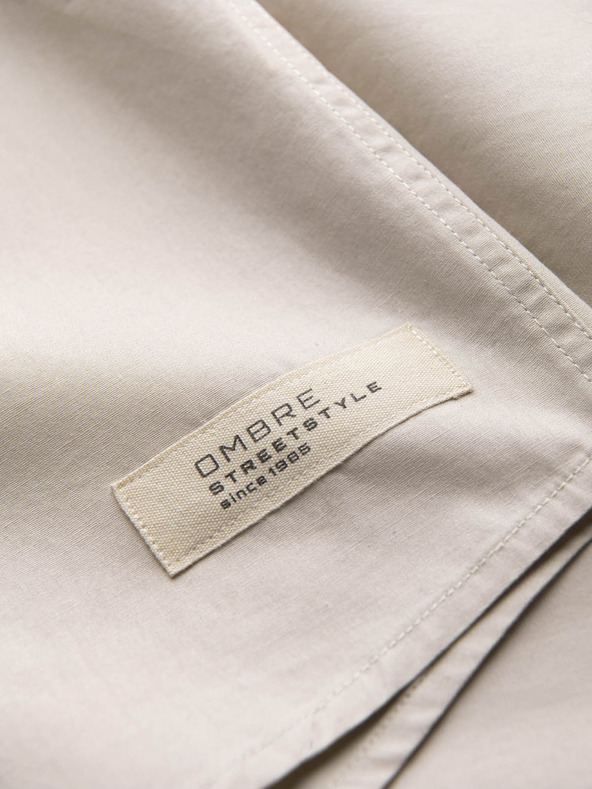 Ombre Clothing Ανδρικό κοντομάνικο πουκάμισο Ombre Creme Clothing