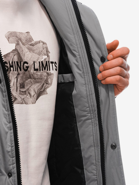 Edoti Γκρι ανδρικό χειμερινό μπουφάν Edoti