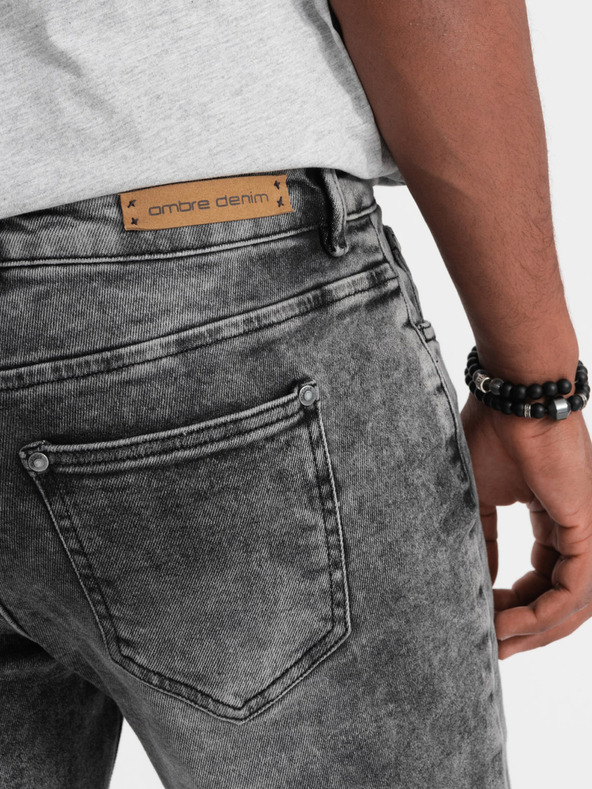 Ombre Clothing Γκρι ανδρικό τζιν σε λεπτή γραμμή Ombre Clothing