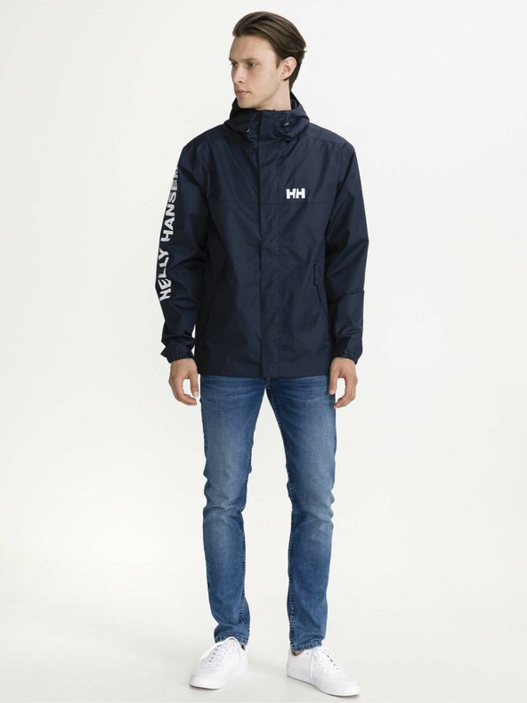 Helly Hansen Σκούρο μπλε ανδρικό αδιάβροχο ελαφρύ μπουφάν με κουκούλα HELLY HANSEN Ervik