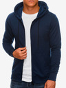 Edoti Σκούρο μπλε ανδρικό φούτερ με κουκούλα και φερμουάρ Edoti
