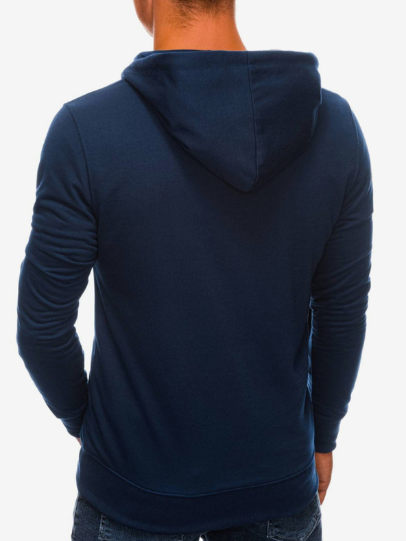 Edoti Σκούρο μπλε ανδρικό φούτερ με κουκούλα και φερμουάρ Edoti