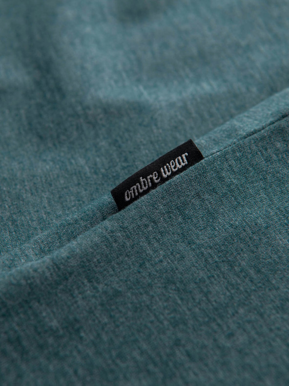 Ombre Clothing Σκούρο πράσινο ανδρικό πουκάμισο με κουμπιά Ombre Ρούχα