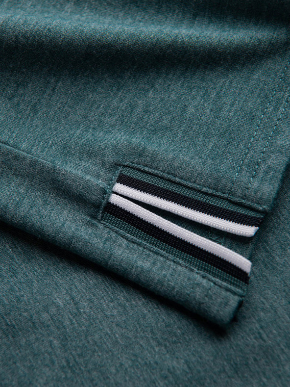 Ombre Clothing Σκούρο πράσινο ανδρικό πουκάμισο με κουμπιά Ombre Ρούχα