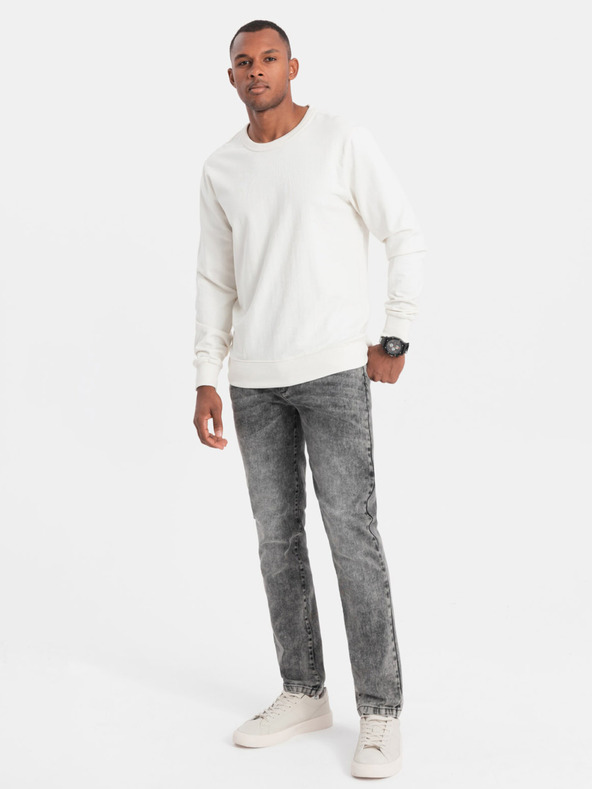 Ombre Clothing Γκρι ανδρικό τζιν σε ίσια γραμμή Ombre Clothing