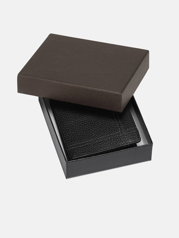 Edoti Μαύρο ανδρικό δερμάτινο πορτοφόλι Edoti