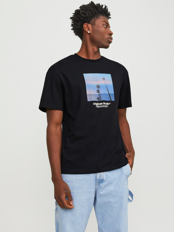 Jack & Jones Μαύρο ανδρικό πουκάμισο Jack & Jones Vesterbro