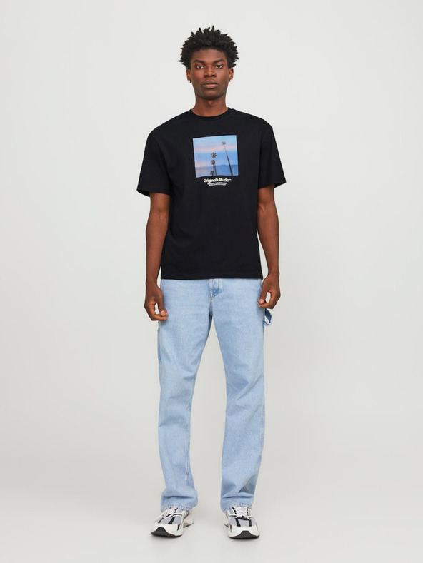 Jack & Jones Μαύρο ανδρικό πουκάμισο Jack & Jones Vesterbro