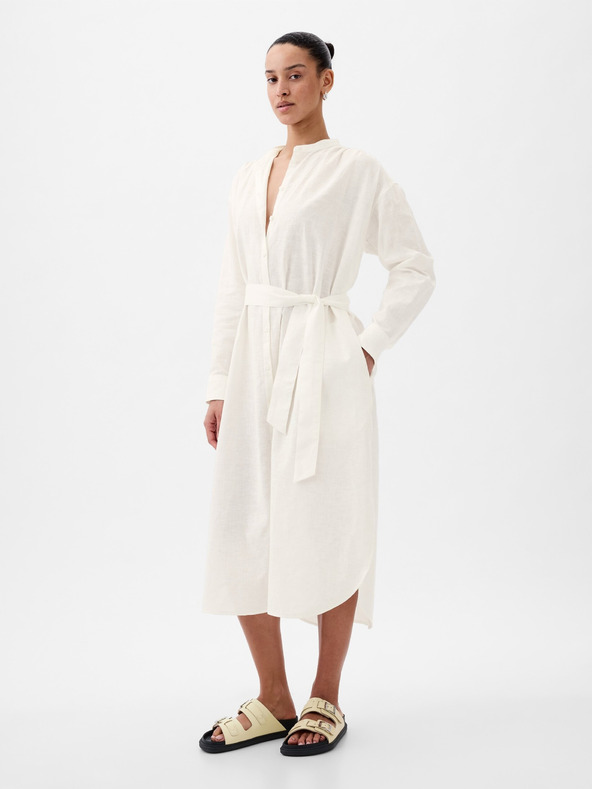 GAP Oversized λινό πουκαμίσιο φόρεμα GAP