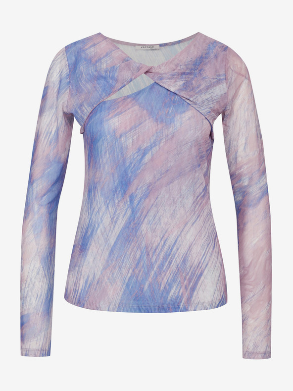 Orsay Ανοιχτό ροζ γυναικεία μπλούζα με μακρύ μανίκι και σχέδιο ORSAY