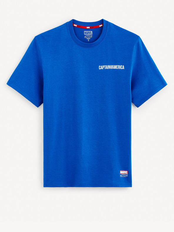 Celio Μπλε ανδρικό τυπωμένο μπλουζάκι Celio Marvel Captain America