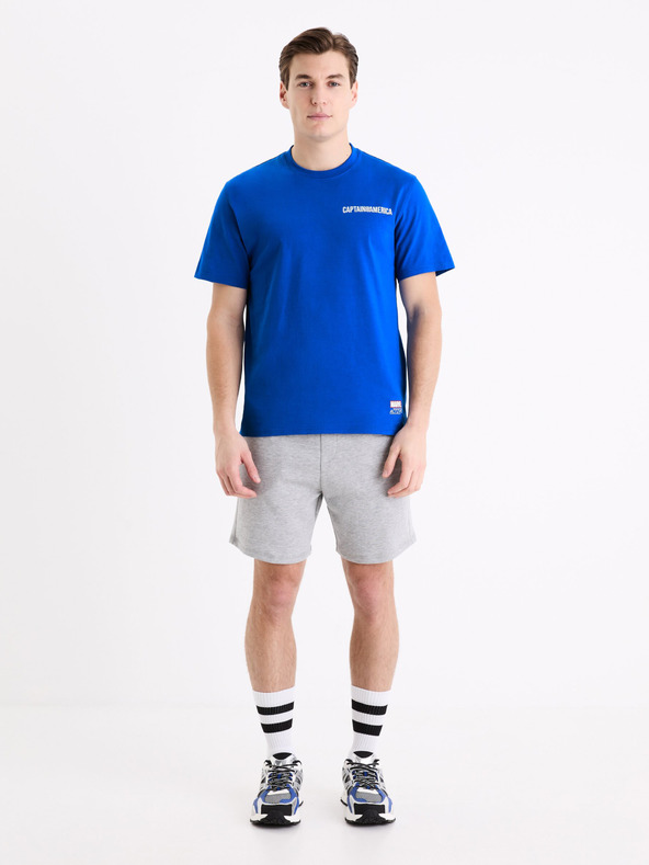 Celio Μπλε ανδρικό τυπωμένο μπλουζάκι Celio Marvel Captain America