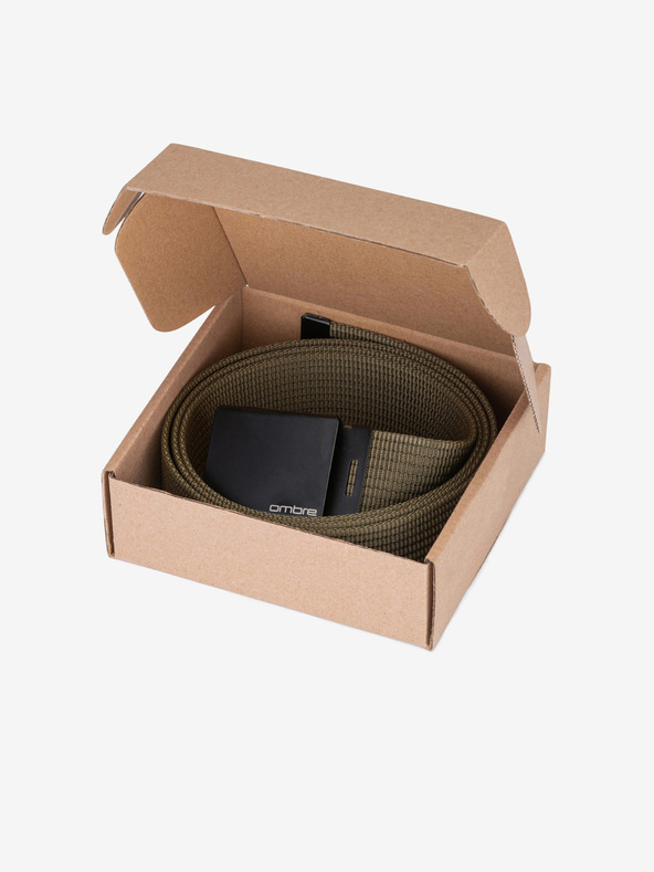 Ombre Clothing Ανδρική υφασμάτινη ζώνη - πράσινο A030