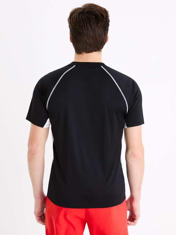 Celio Μαύρο ανδρικό αθλητικό μπλουζάκι Celio Marvel Iron Man