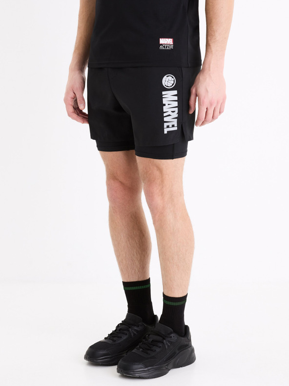 Celio Μαύρο αθλητικό σορτς Celio Marvel Hulk